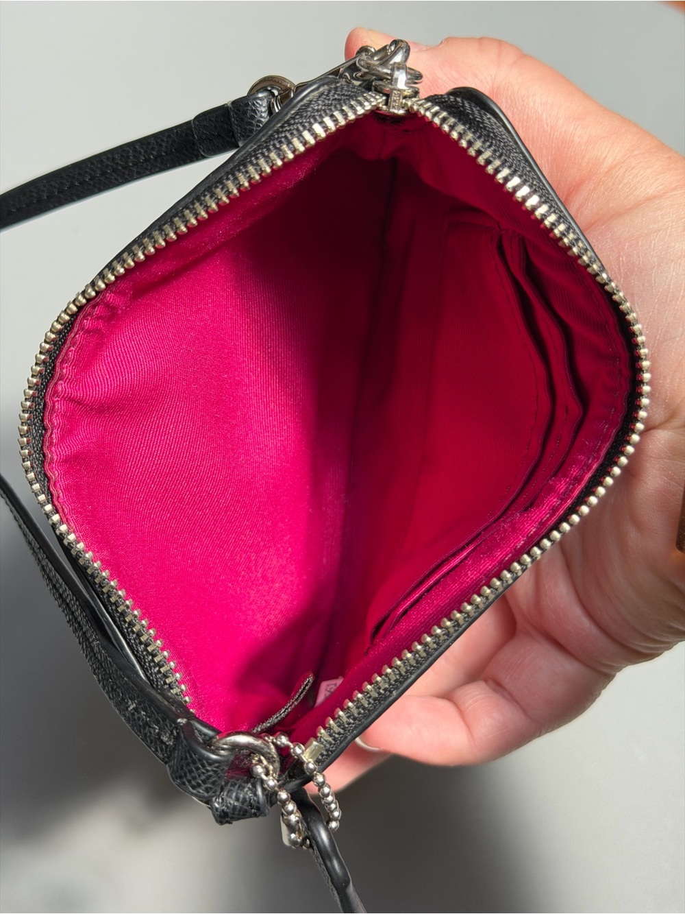 Coach Ocelot Print Corner Zip in Cranberry - Picture 4 of 7